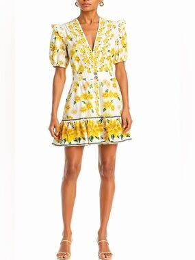 knee length dresses for ladies Red Tropical Landing Wrap Mini Dress – FARM Rio main image 1